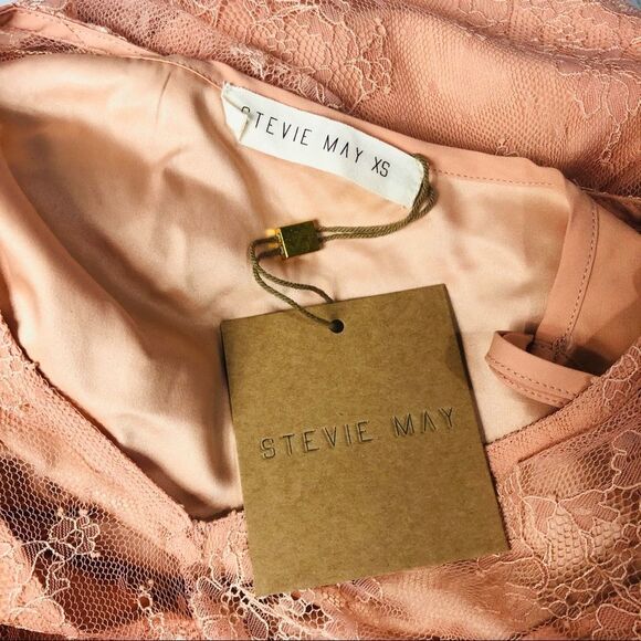 Revolve Stevie May Arid Dreams Mini Dress Lace Apricot XS - Picture 14 of 14